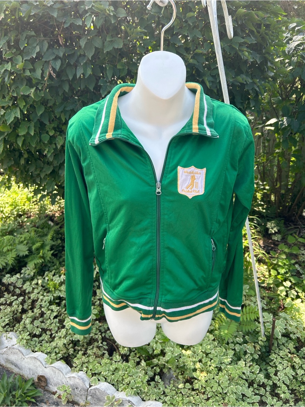 Green Vintage Varsity Track Jacket with Stripe Trim - Forever 21
